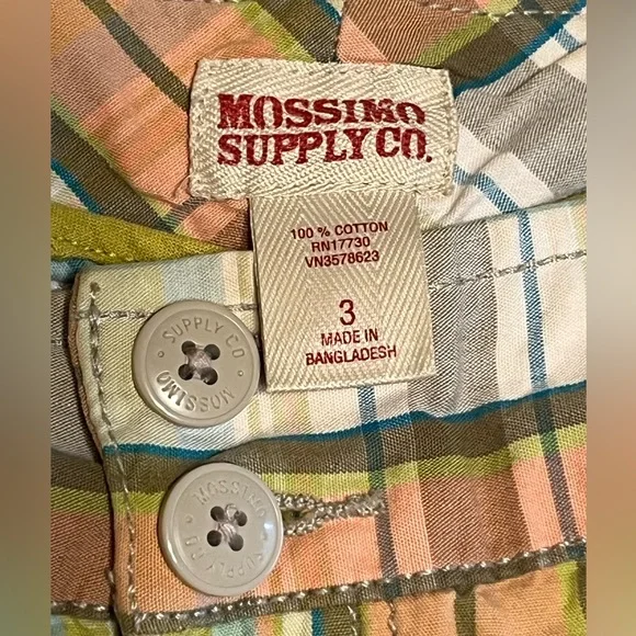 Mossimo Suppy Co. Size 3 girls plaid shorts with leg button detail - Picture 7 of 8